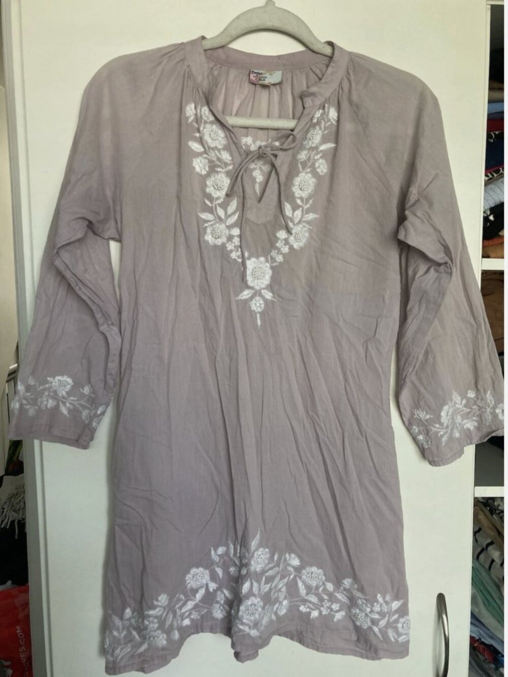 Calypso St Barth Tunic Womens X Cotton Light Purple Boho Swim Beach Cover-up